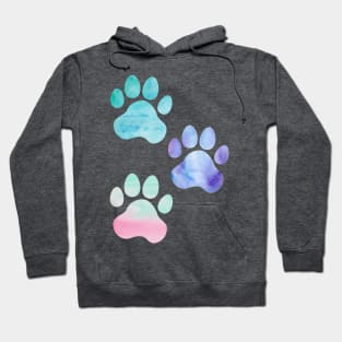 Watercolor Paw Print Trio Hoodie